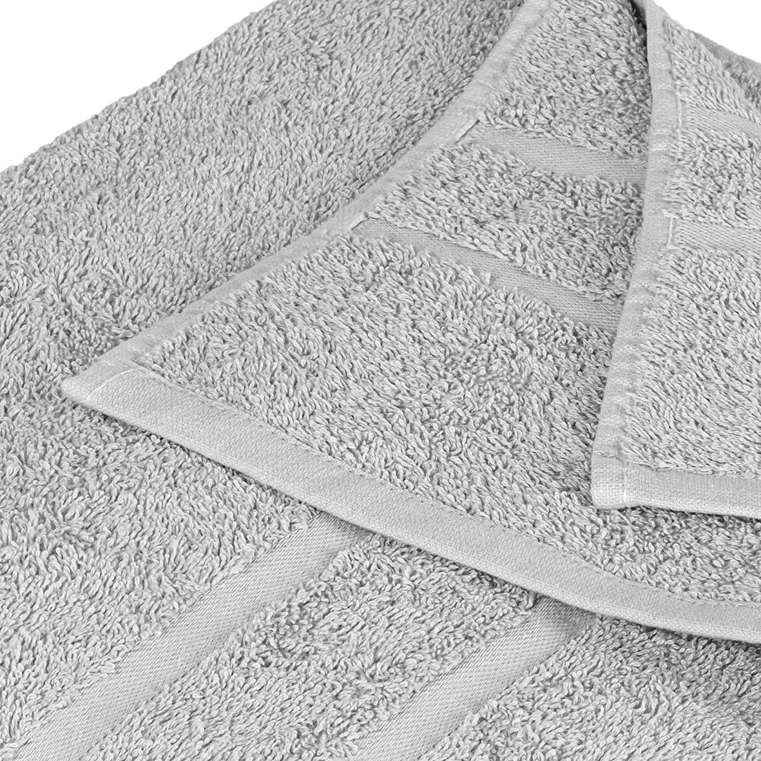 STICKANDSHINE Frottee-Handtücher – Hellgrau, 100% Baumwolle, 500 g/m²